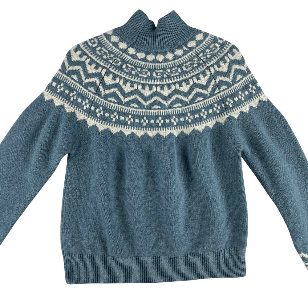 Boden Blue Marion WMNS RWS Certified Merino Wool Sweater SZ M Fair Isle - Picture 4 of 12